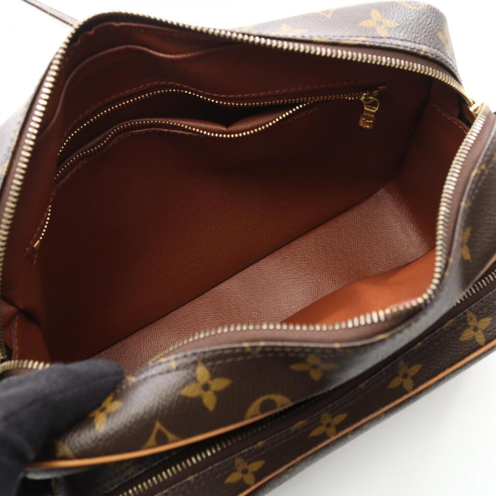 Louis Vuitton Brown Leather Monogram Nile Canvas Shoulder Bag
